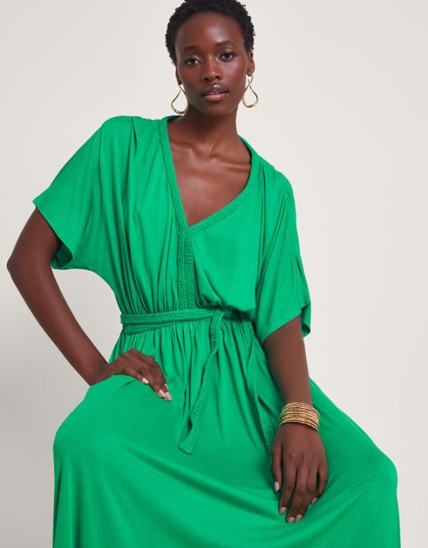 Monsoon Everly Jersey Dress Green