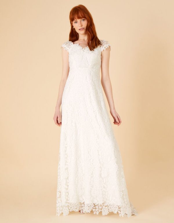 Monsoon Cassandra Lace Bridal Maxi Dress Ivory