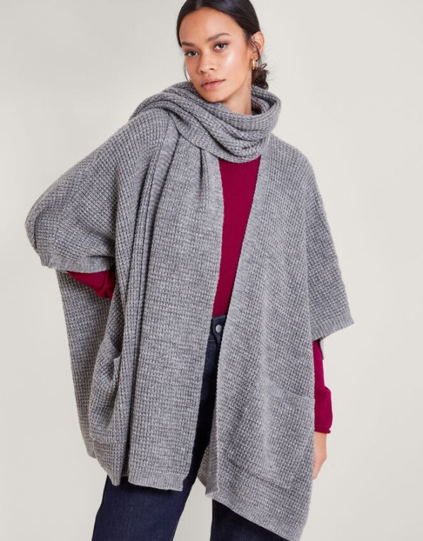 Monsoon Knit Poncho and Scarf