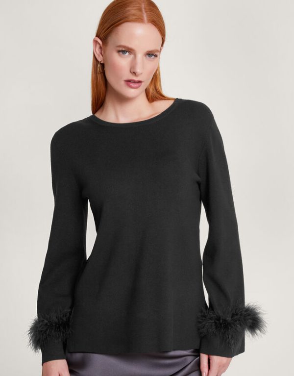 Monsoon Fern Feather Jumper Black - Image 2