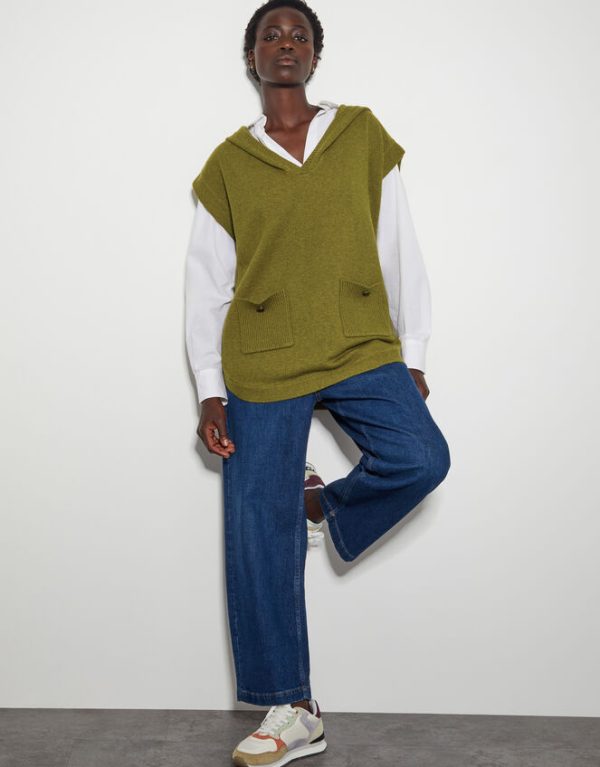 Monsoon Hooded V-Neck Sweater Vest Green - Image 2