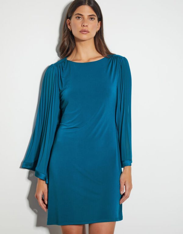 Monsoon Win Jersey Cape Sleeve Tunic Dress Teal - Image 2