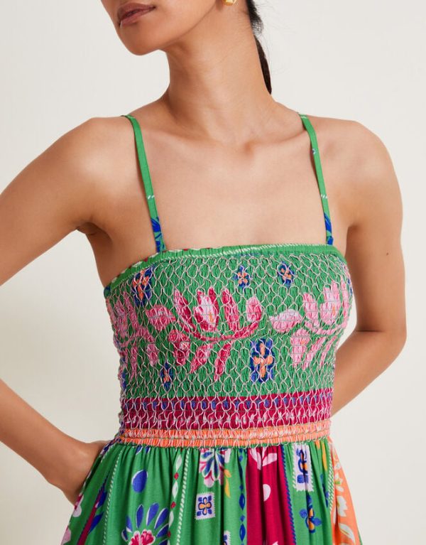 Monsoon Poppie Bandeau Dress Green - Image 2