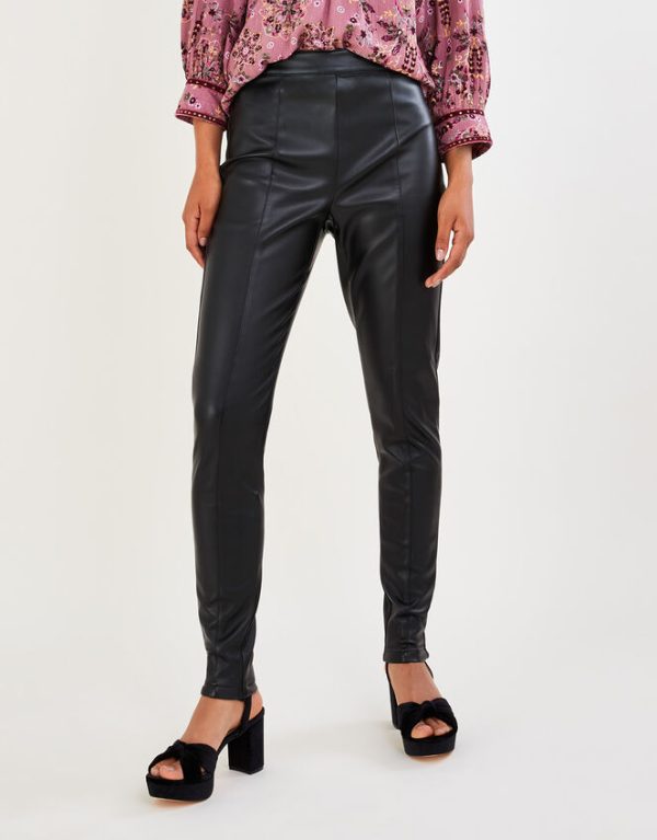 Monsoon Lillian PU Trousers with Recycled Polyester Black - Image 2