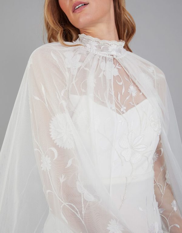 Monsoon Pearl Trim Bridal Cape - Image 2