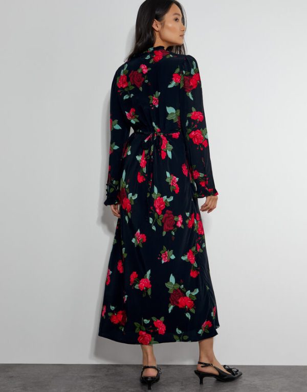 Monsoon Deven Rose Dress Black - Image 3