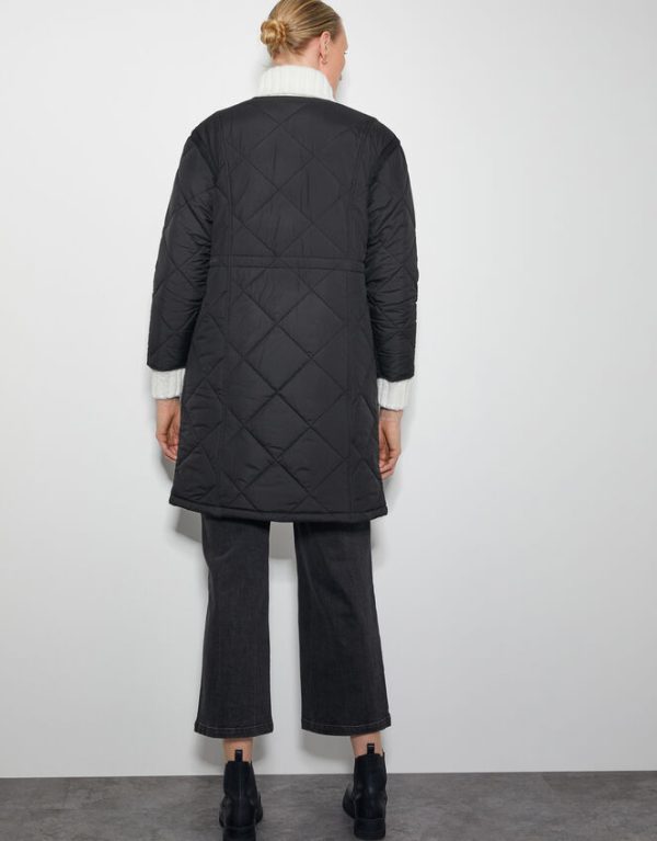 Monsoon Zaira Quilted Puffer Coat Black - Image 3