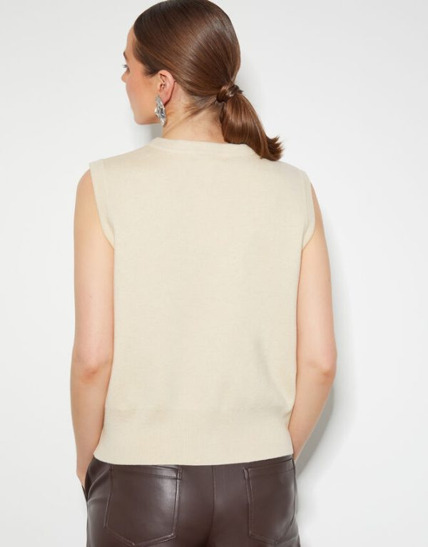 Monsoon Sky Sleeveless Cardigan Ivory - Image 3