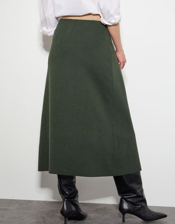 Monsoon Nellie Two-Tone Knit Skirt Green - Image 3