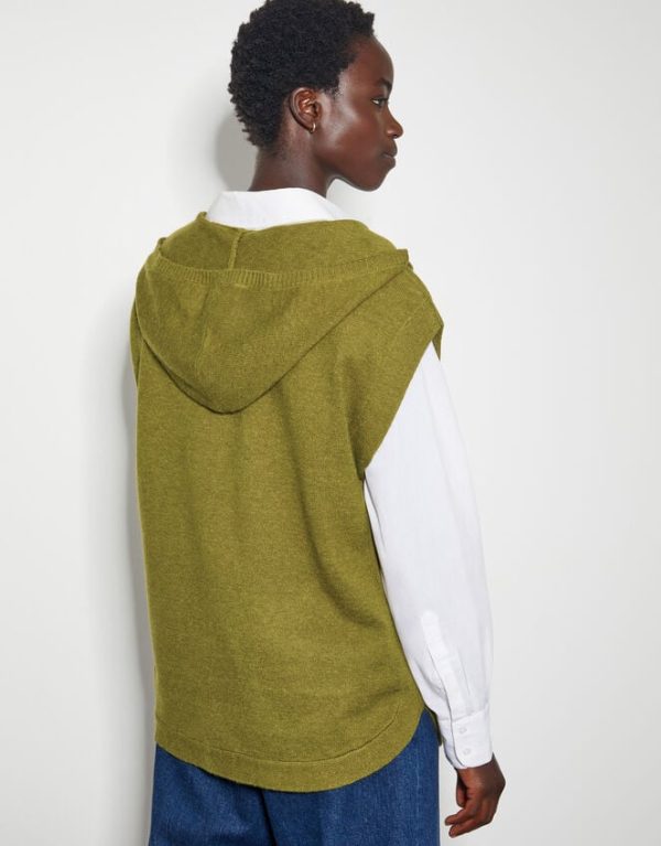 Monsoon Hooded V-Neck Sweater Vest Green - Image 3