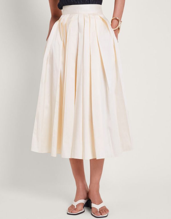 Monsoon Tully Taffeta Skirt Cream - Image 3