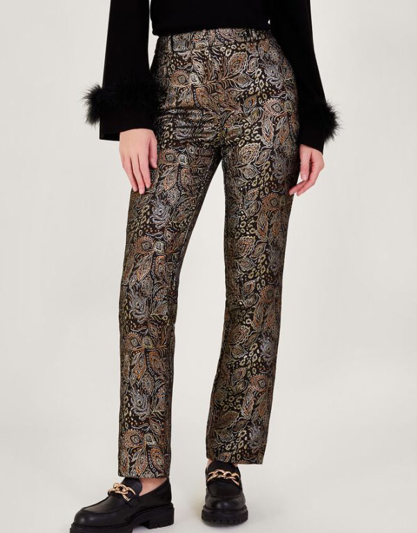 Monsoon Joni Jacquard Trousers Black - Image 2