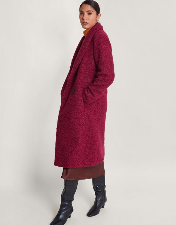 Monsoon Bobbie Boucle Coat Red - Image 2