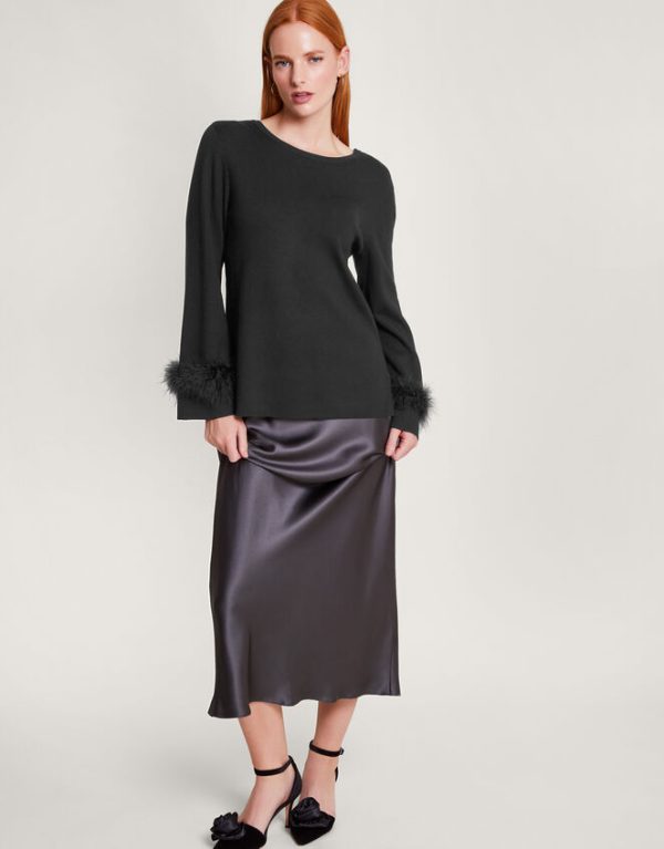 Monsoon Fern Feather Jumper Black - Image 3