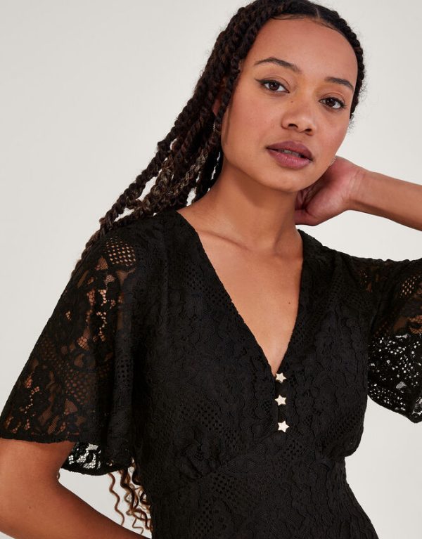 Monsoon Lucia Lace Tea Dress Black - Image 2