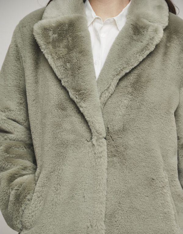 Monsoon Rino and Pelle Faux Fur Coat Green - Image 4