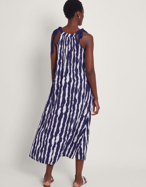 Monsoon Caity Stripe Dress Blue - Image 3