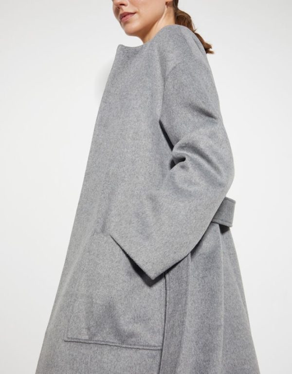 Monsoon Cassie Long Belted Coat Grey - Image 4