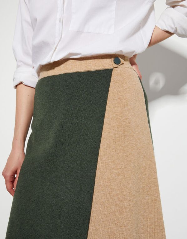 Monsoon Nellie Two-Tone Knit Skirt Green - Image 4