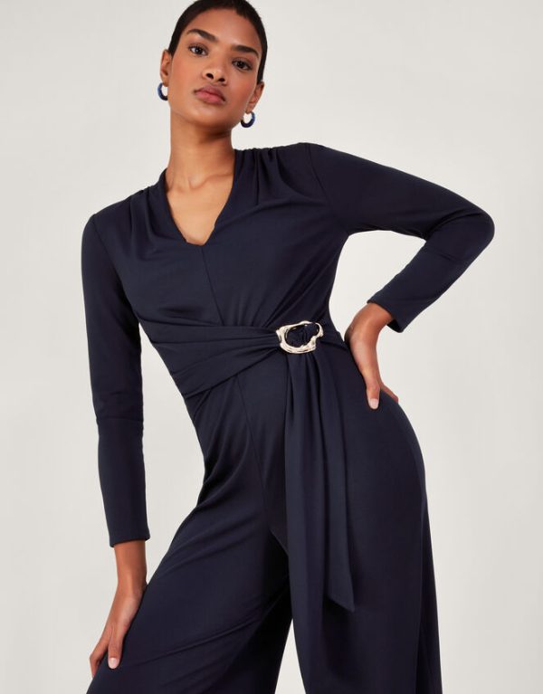 Monsoon Toria Trim Jumpsuit Blue - Image 3