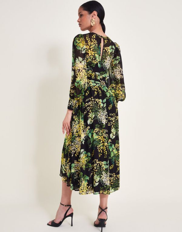 Monsoon Valeria Print Dress Black - Image 4