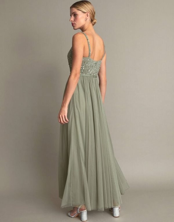 Monsoon Autumn Embellished Maxi Dress Green - Image 3