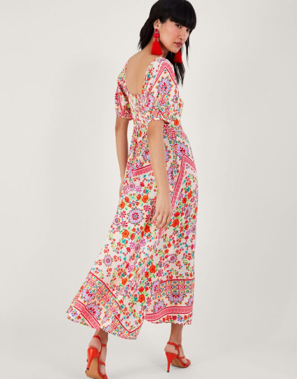 Monsoon Julietta Floral Maxi Dress Ivory - Image 3