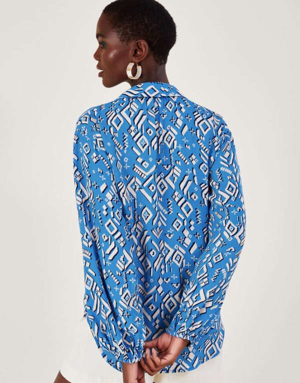 Monsoon Gigi Print Blouse Blue - Image 3