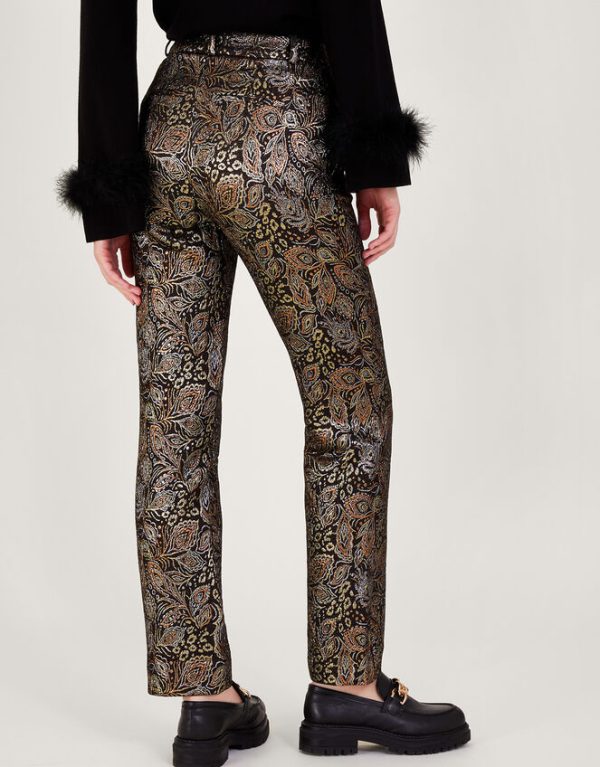 Monsoon Joni Jacquard Trousers Black - Image 3