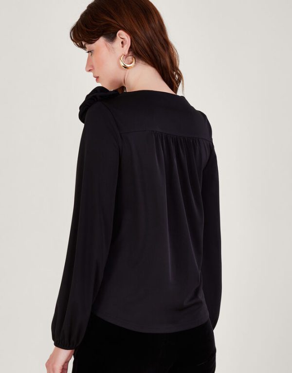 Monsoon Cali Corsage Blouse Black - Image 3