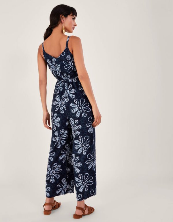 Monsoon Batik Dye Flower Jumpsuit Blue - Image 3