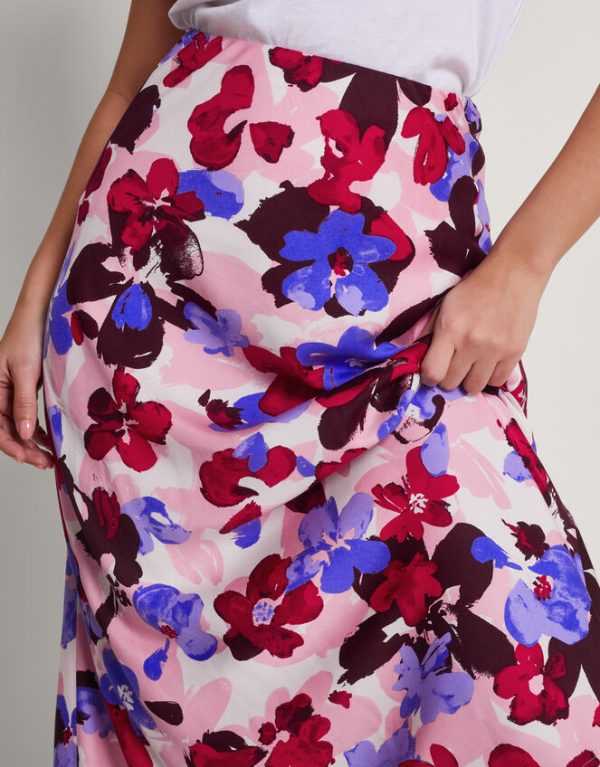 Monsoon Vittoria Floral Print Skirt Pink - Image 4