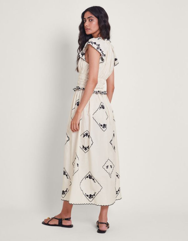 Monsoon Esther Embroidered Maxi Dress Ivory - Image 4