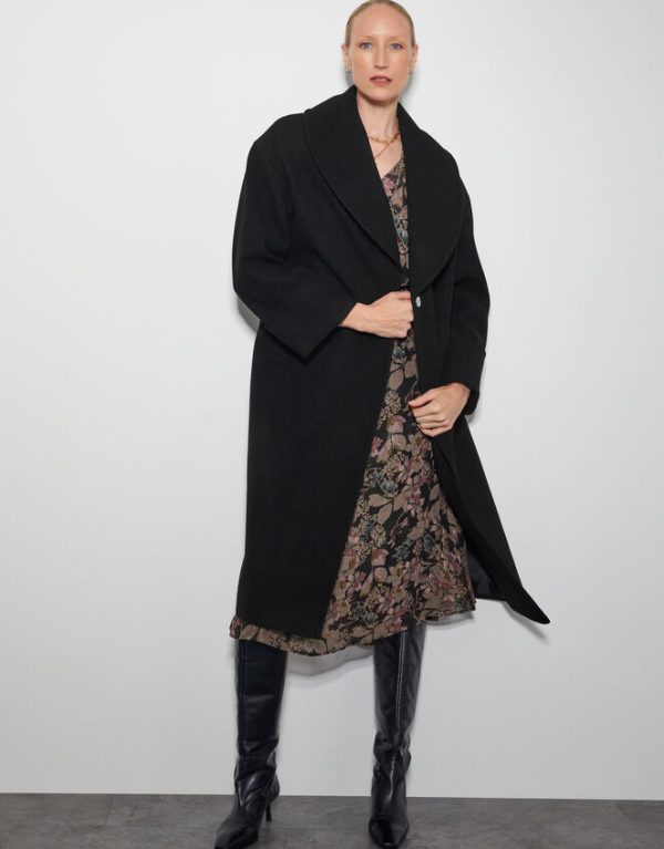 Monsoon Carrie Shawl Coat Black - Image 5