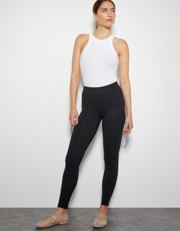 Monsoon Pree High Rise Ponte Leggings Black - Image 4