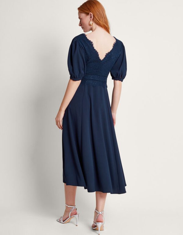 Monsoon Nancy Lace Tea Dress Blue - Image 4