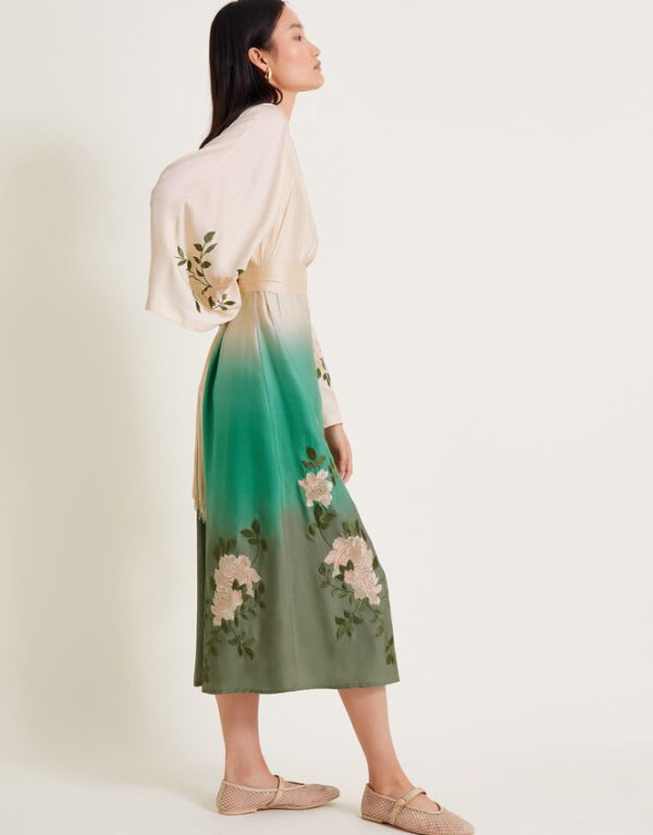 Monsoon Florence Ombre Floral Dress Green - Image 6