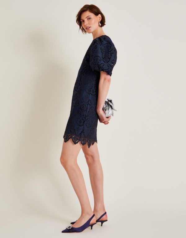 Monsoon Lila Lace Tunic Mini Dress Blue - Image 5