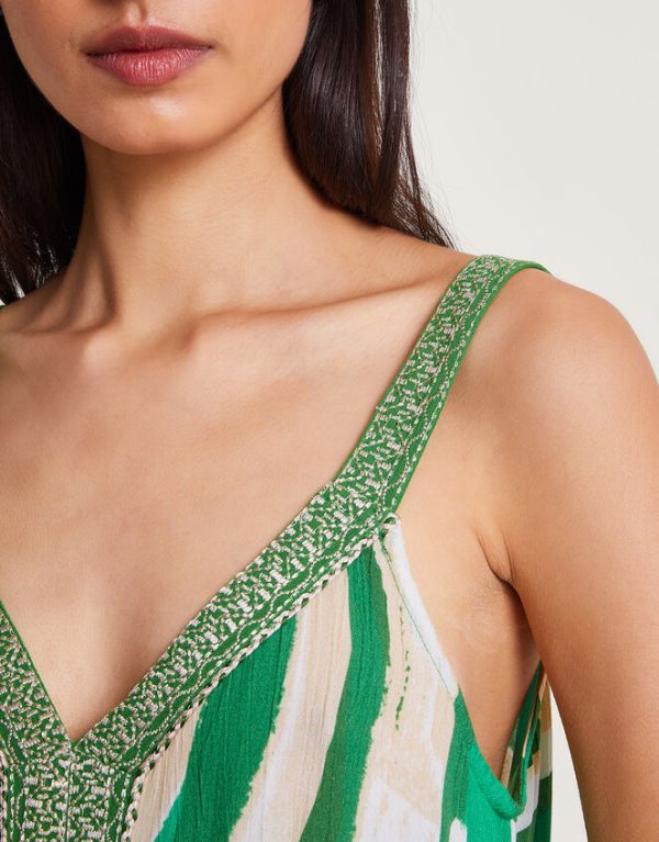 Monsoon Posy Print Cami Green - Image 4