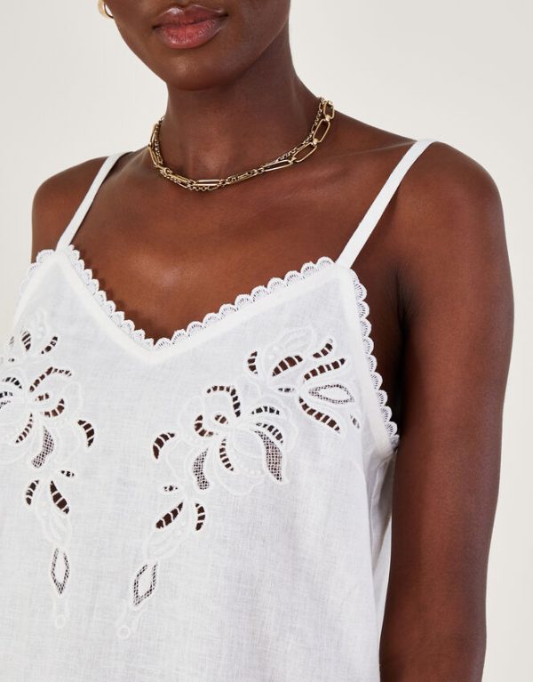 Monsoon Cutwork Embroidery Cami Top Ivory - Image 4