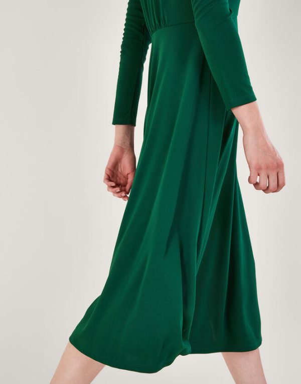 Monsoon Collared Jersey Dress Green - Image 4