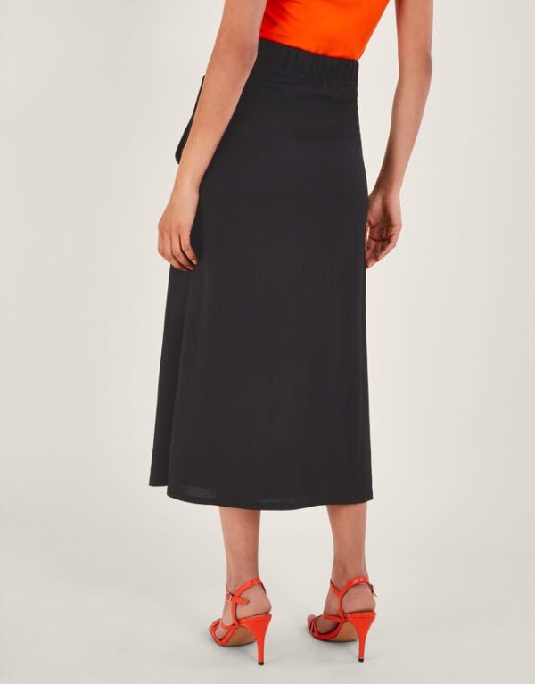 Monsoon Winnie Wrap Midi Skirt Black - Image 4