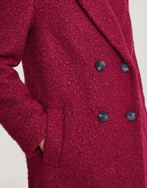 Monsoon Bobbie Boucle Coat Red - Image 4