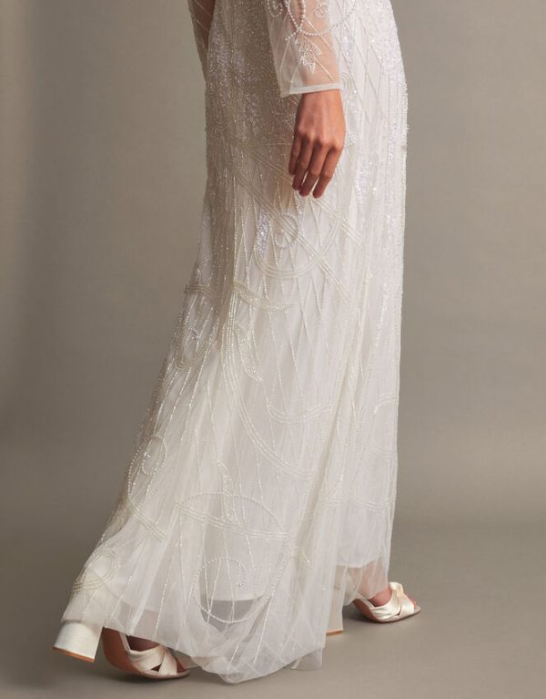 Monsoon Alexa Beaded Bridal Dress Ivory - Image 4