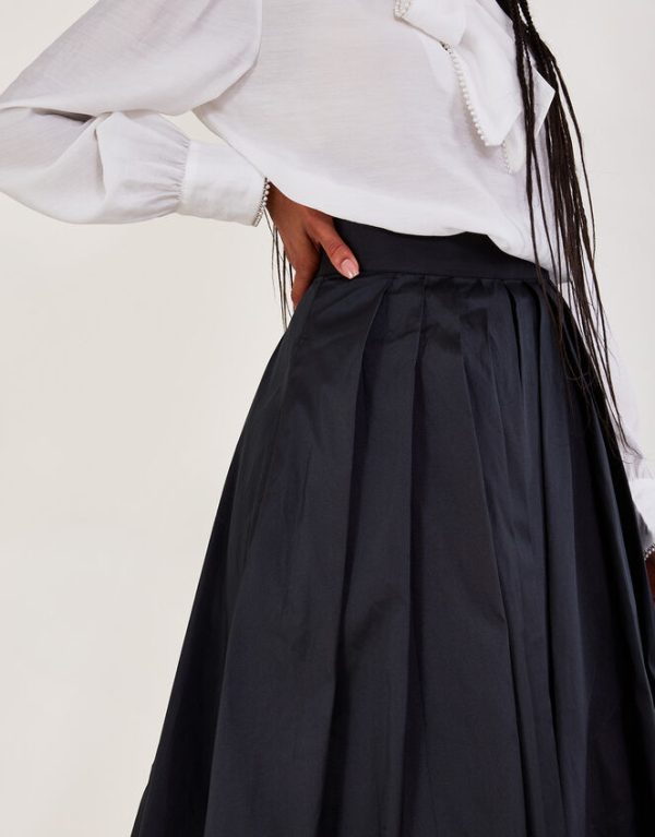 Monsoon Tully Taffeta Skirt Black - Image 5