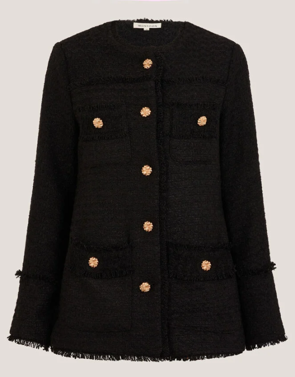 Monsoon Harriet tweed jacket black - Image 5